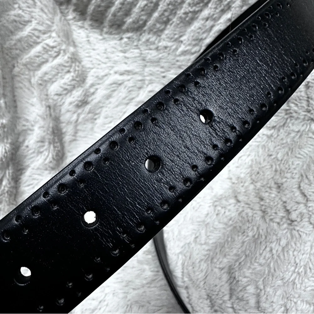 Paisley & Gray Belt Men’s 32 Black Tooled Leather, Brushed Silver buckle *NWT*
